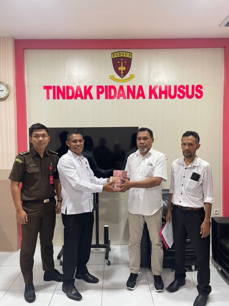 Pengembalian Kerugian Negara Sejumlah Rp. 250.000.000 dalam perkara Tindak Pidana Korupsi Penggelapan Gaji Pegawai Negeri Sipil / Aparatur Sipil Negara pada Dinas Pendidikan Kota Ternate Tahun Anggaran 2015 s.d 2020